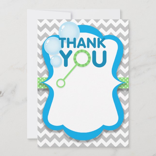 Tarjeta de agradecimiento de cumpleaños Bubble Pop (Anverso)