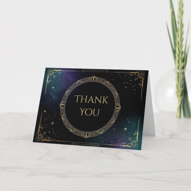 Tarjeta de agradecimiento de cumpleaños celestial  (Anverso)