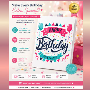 Tarjeta de agradecimiento de cumpleaños – Coche de