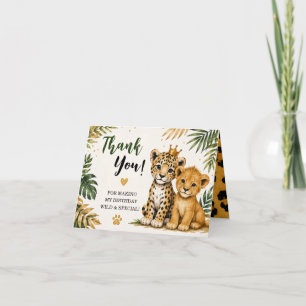 Tarjeta de agradecimiento de cumpleaños con animal