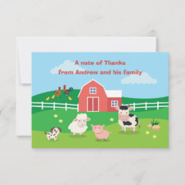 Tarjeta de agradecimiento de cumpleaños con animal