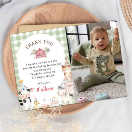 Tarjeta de agradecimiento de cumpleaños con animal