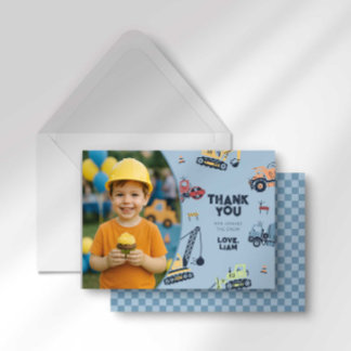 Tarjeta de agradecimiento de cumpleaños con camión