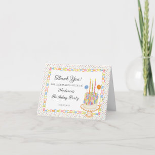 Tarjeta de agradecimiento de cumpleaños con confet
