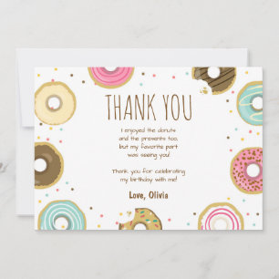 Tarjeta de agradecimiento de cumpleaños con donut 