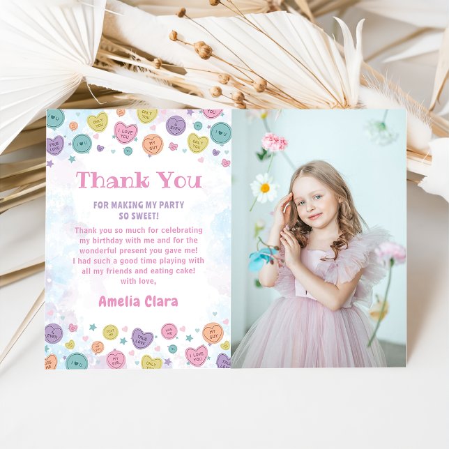 Tarjeta de agradecimiento de cumpleaños con dulces (Subido por el creador)