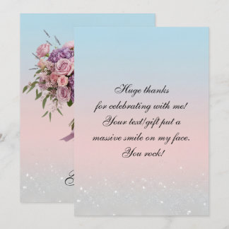 Tarjeta de agradecimiento de cumpleaños con elegan