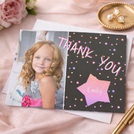 Tarjeta de agradecimiento de cumpleaños con estrel
