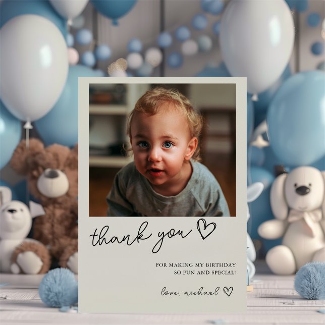 Tarjeta de agradecimiento de cumpleaños con foto (Subido por el creador)