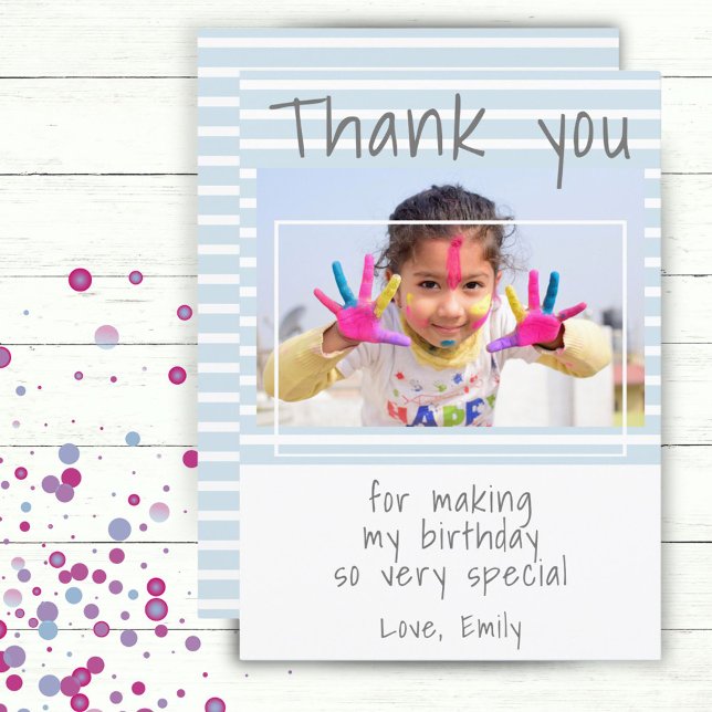 Tarjeta de agradecimiento de cumpleaños con foto (Subido por el creador)