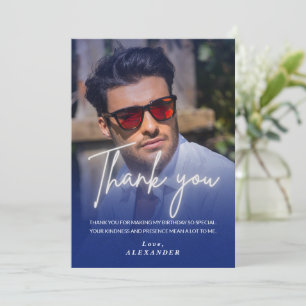 Tarjeta de agradecimiento de cumpleaños con foto c