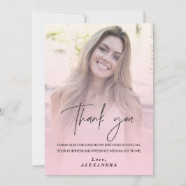 Tarjeta de agradecimiento de cumpleaños con foto c
