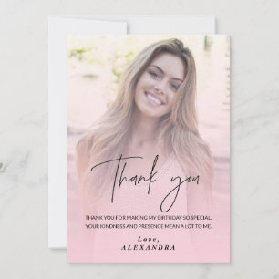Tarjeta de agradecimiento de cumpleaños con foto c