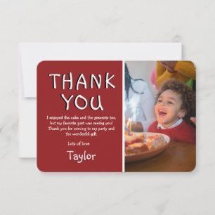 Tarjeta de agradecimiento de cumpleaños con foto d