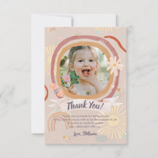 Tarjeta de agradecimiento de cumpleaños con foto d