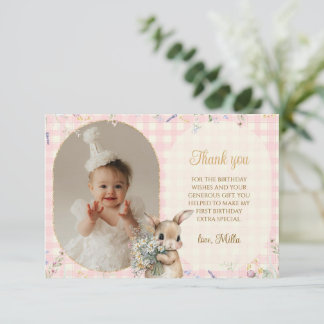 Tarjeta de agradecimiento de cumpleaños con foto d