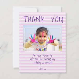 Tarjeta de agradecimiento de cumpleaños con foto d