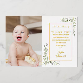 Tarjeta de agradecimiento de cumpleaños con foto d