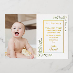 Tarjeta de agradecimiento de cumpleaños con foto d