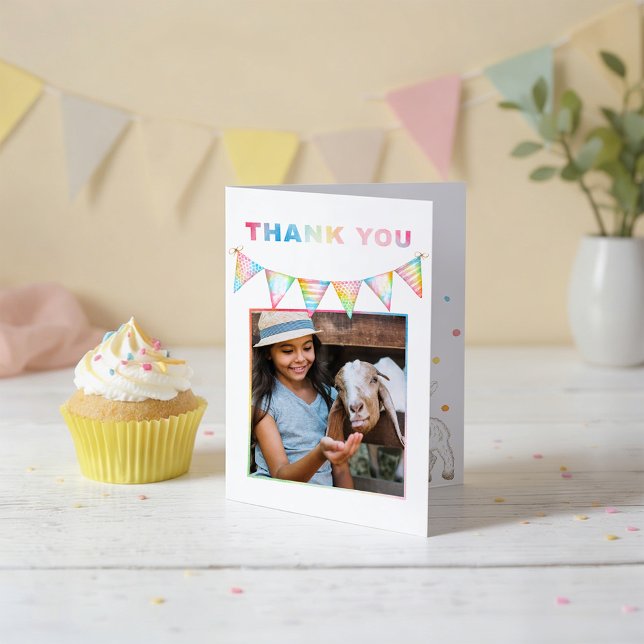 Tarjeta de agradecimiento de cumpleaños con foto d (Photo Thank You Card)