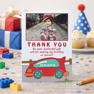 Tarjeta de agradecimiento de cumpleaños con foto d