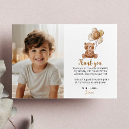 Tarjeta de agradecimiento de cumpleaños con foto d