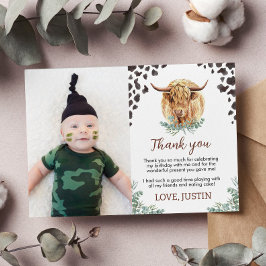 Tarjeta de agradecimiento de cumpleaños con foto d