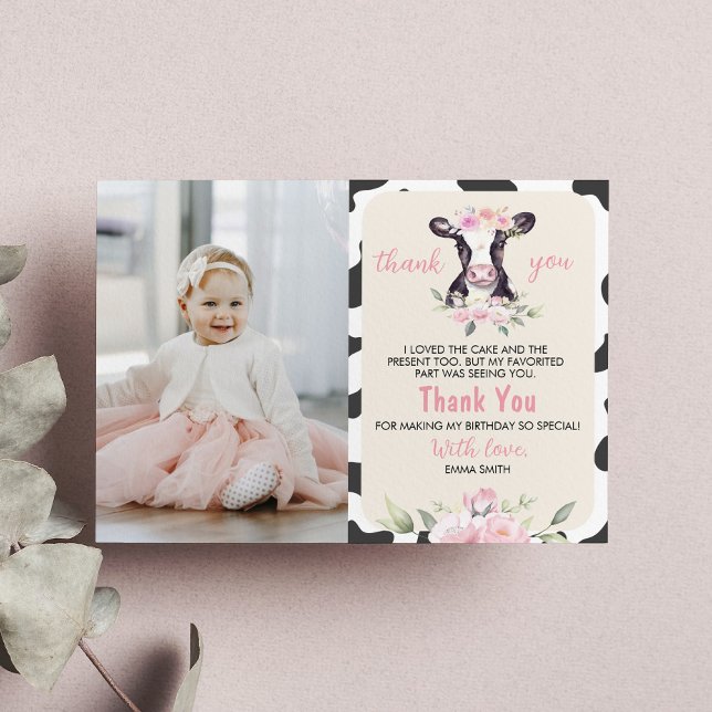 Tarjeta de agradecimiento de cumpleaños con foto d (Subido por el creador)