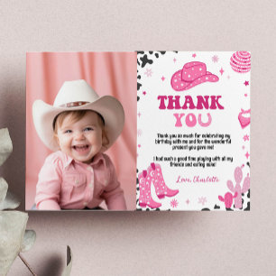 Tarjeta de agradecimiento de cumpleaños con foto d