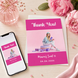 Tarjeta de agradecimiento de cumpleaños con foto r