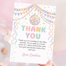 Tarjeta de agradecimiento de cumpleaños con guirna