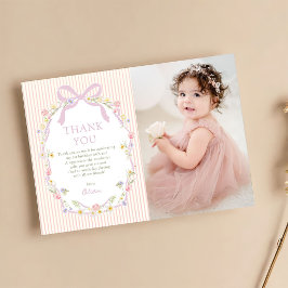 Tarjeta de agradecimiento de cumpleaños con lazo r