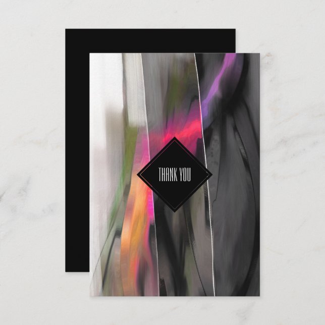 Tarjeta de agradecimiento de cumpleaños con pintur (Anverso / Reverso)