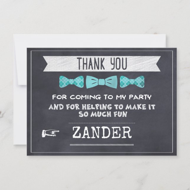 Tarjeta de agradecimiento de cumpleaños con pizarr (Anverso)