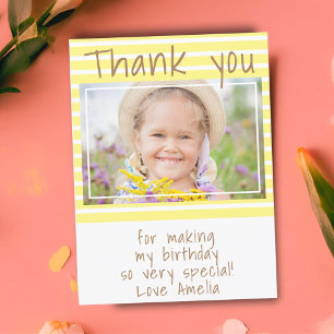 Tarjeta de agradecimiento de cumpleaños con rayas 