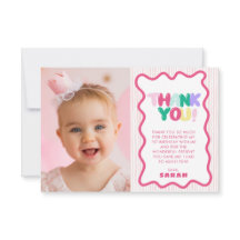 Tarjeta de agradecimiento de cumpleaños con rayas 