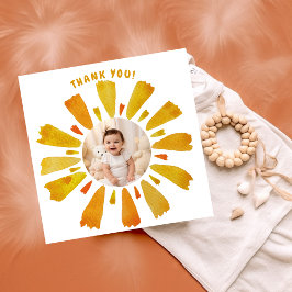Tarjeta de agradecimiento de cumpleaños con sol