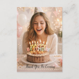 Tarjeta de agradecimiento de cumpleaños con tema d