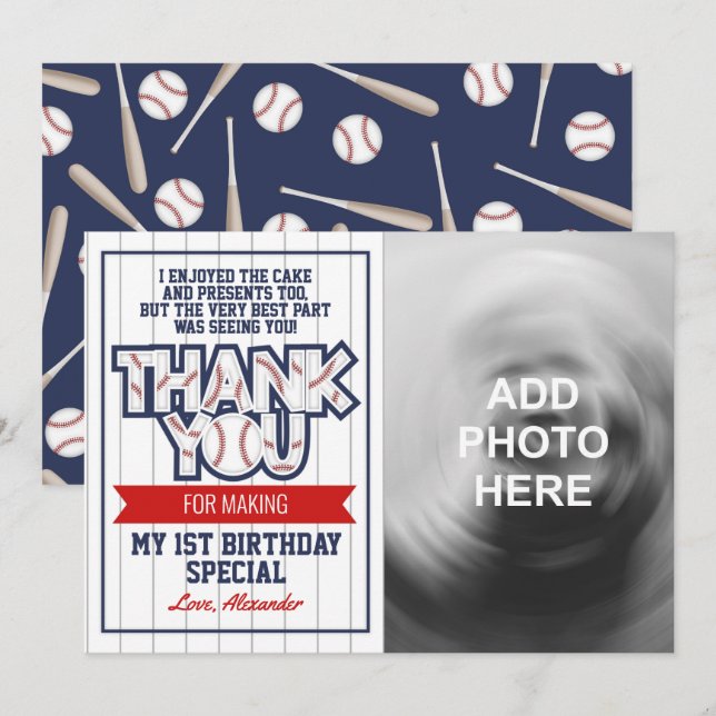 Tarjeta de agradecimiento de cumpleaños con tema d (Anverso / Reverso)
