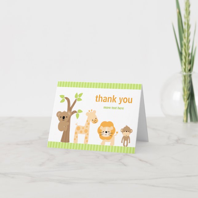 Tarjeta de agradecimiento de cumpleaños de animal (Anverso)