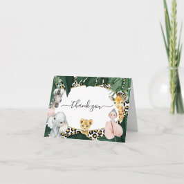 Tarjeta de agradecimiento de cumpleaños de animale