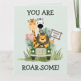 Tarjeta de agradecimiento de cumpleaños de animale