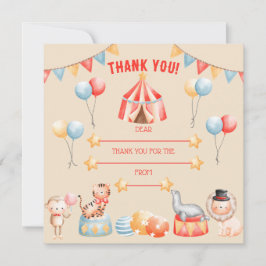Tarjeta de agradecimiento de cumpleaños de animale