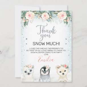 Tarjeta de agradecimiento de cumpleaños de animale