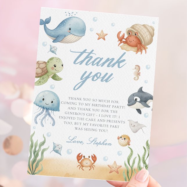 Tarjeta de agradecimiento de cumpleaños de animale (Subido por el creador)