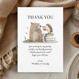 Tarjeta de agradecimiento de cumpleaños de animale