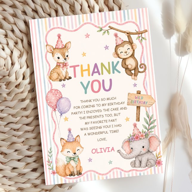 Tarjeta de agradecimiento de cumpleaños de animale (Subido por el creador)