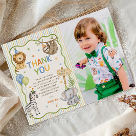 Tarjeta de agradecimiento de cumpleaños de animale