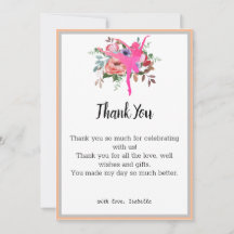 Tarjeta de agradecimiento de cumpleaños de bailari