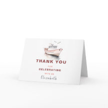 Tarjeta de agradecimiento de cumpleaños de barco e